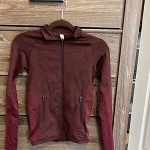 lululemon athletica Deep Burgundy Full-Zip Bomber Jacket